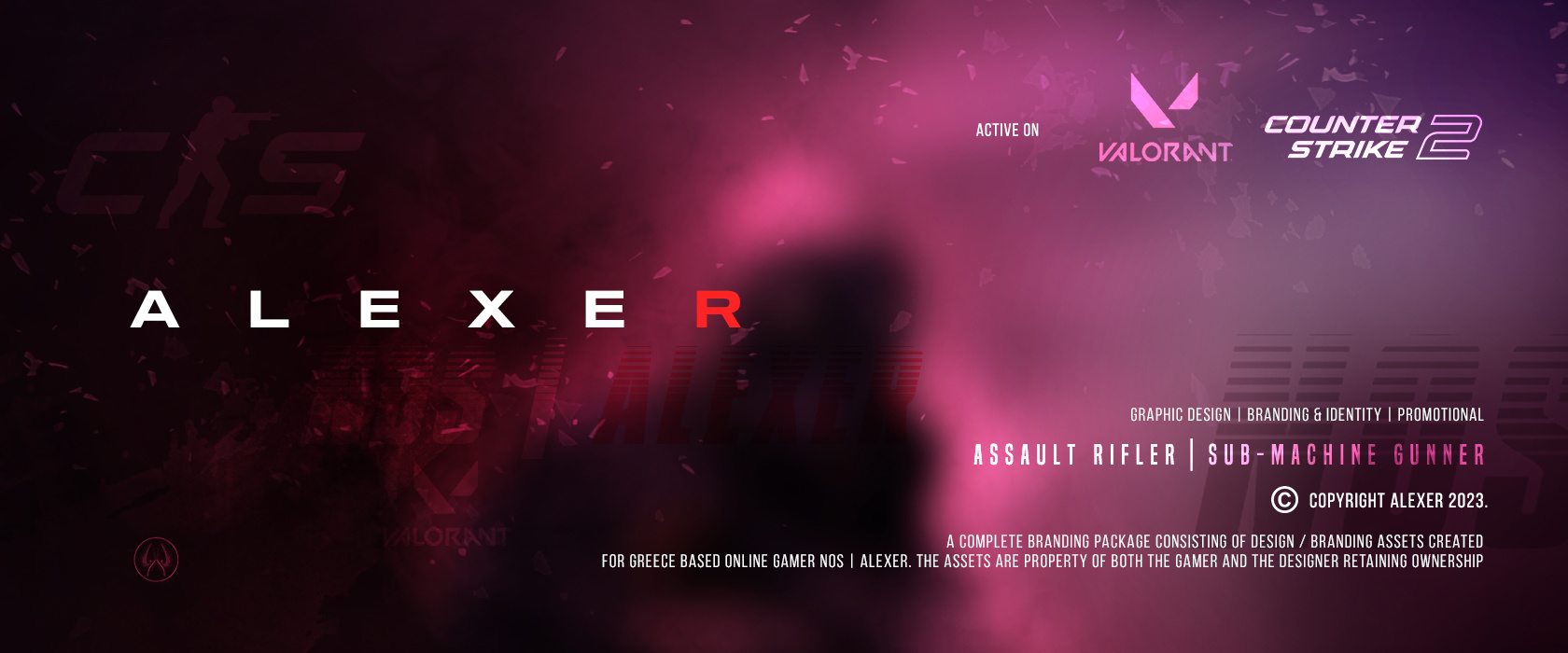 ALEXER. | Gamer's Personal Identity Design art brand identity branding gamer identity design graphic design logo design poster design promotion