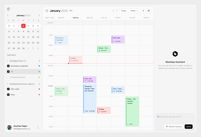 Weekday.so - Meet your calendar assistant product ui ux