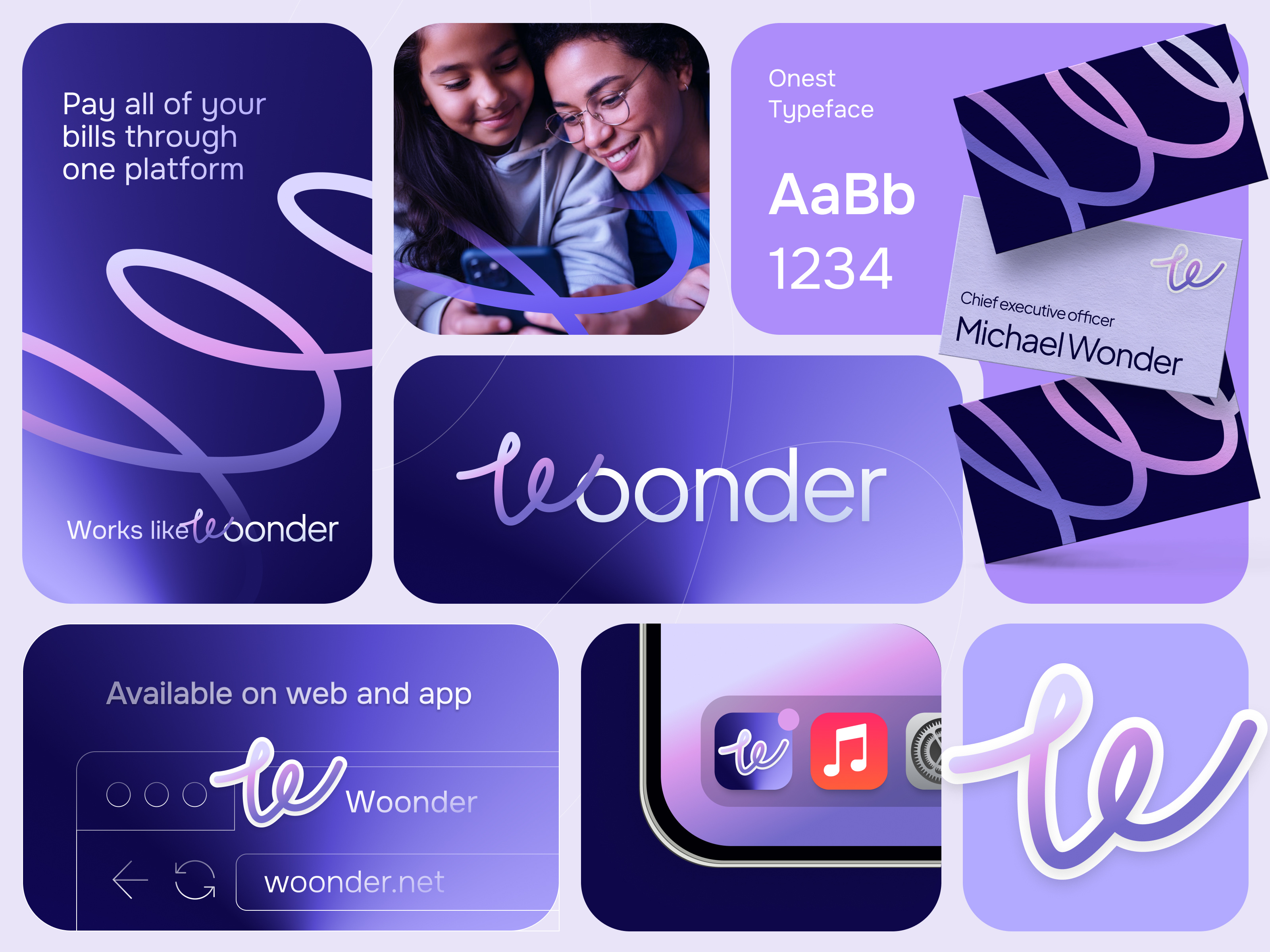 Woonder - Digital Payment Platform Brand Concept agency application branding business company design digital graphic design guideline identity logo marketing payment platform stationery vector