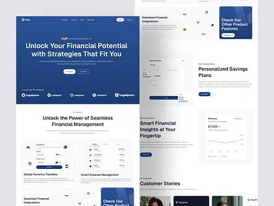 Finly - Finance Saas Landing Page b2b busines business design finance landing page saas software ui ui design web design website