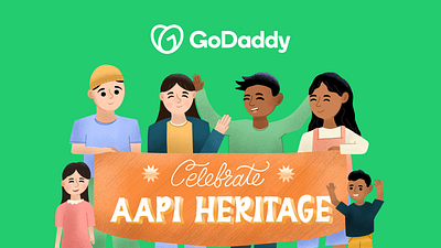 GoDaddy - AAPI Heritage Month Graphic Pack aapi aapihm asian asian heritage human illustration illustration people