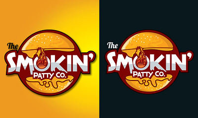 The Smokin Patty Co. burger logo design 3d brand identity branding burger logo creative design creative logo design illustration logo logo design