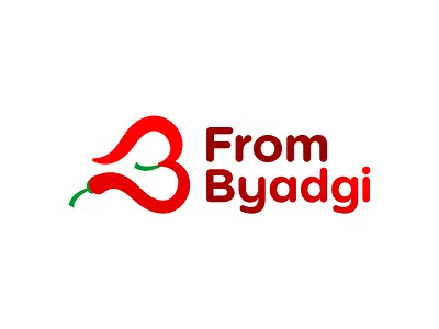 From Byadgi, chili producer logo design: B, heart, chili peppers b chili chilli chilli powder cuisine flavours food food distribution fresh gourmet hot import export india indian spices letter mark monogram logo logo design paprika peppers spicy
