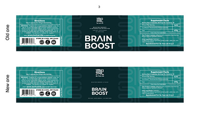 Brain boost label design for Be that life Dubai 3d brain boost label branding creative design design graphic design illustration label design packaging design ui