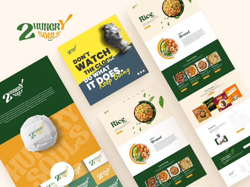 🍛 2 Hungry Souls – Restaurant Branding + Web UI + Typography Po brandidentity figmadesign foodbranding foodie landingpage logodesign minimaldesign posterdesign restaurantui typography uiux webdesign