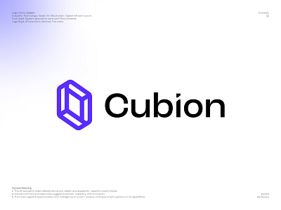Cubion- Tech Saas Brand Logo Design 3d logo brand logo branding cube logo custom logo logo design logo designer logo for sale logo inspirations logo mark minimaist logo modern saas logo symbol tech logo
