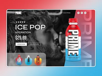 Prime Hydration Website UI Design animation graphic design hero design ui ui design web design website ui design
