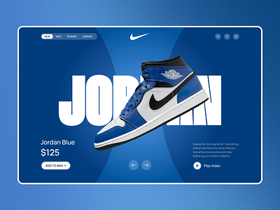 Nike Air Jordan Website UI Design animation graphic design hero design hero header hero header design ui ui design web design website hero design website ui design