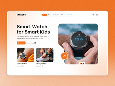 Galaxy Watch Website UI Design animation design graphic design hero design hero header ui ui design web design website ui design