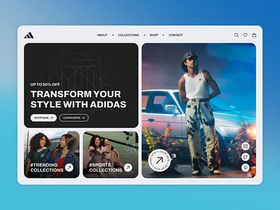 Adidas Website UI Design animation design graphic design hero design hero header ui ui design web design website ui design