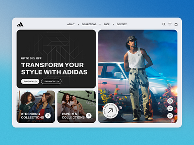 Adidas Website UI Design animation design graphic design hero design hero header ui ui design web design website ui design