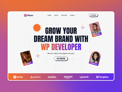 Digital Agency Website UI Design animation design graphic design hero design hero header ui ui design web design website ui design