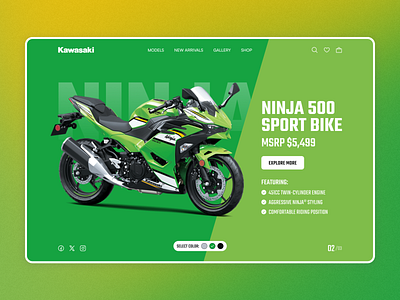 Sport Bike Website UI Design animation design graphic design hero design hero header ui ui design web design website ui design
