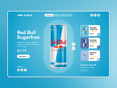 Red Bull Website UI Design animation design graphic design hero design hero header ui ui design web design website ui design