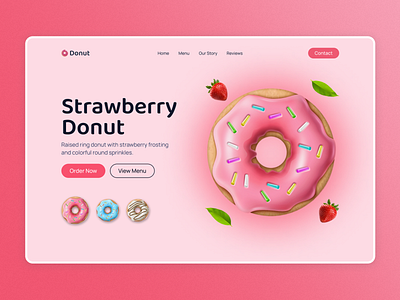 Donut Website UI Design animation design graphic design hero design hero header ui ui design web design website ui design