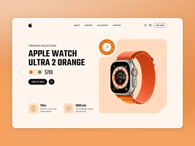 Apple Watch Website UI Design animation design graphic design hero design hero header ui ui design web design website ui design