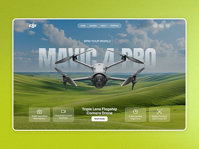 DJI Drone Website UI Design animation design graphic design hero design hero header ui ui design web design website ui design