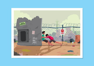 Iron Waste adobeillustartor artprints artwork characterdesign digitalart flatdesign illustration illustrator postcard print storytelling vectorart