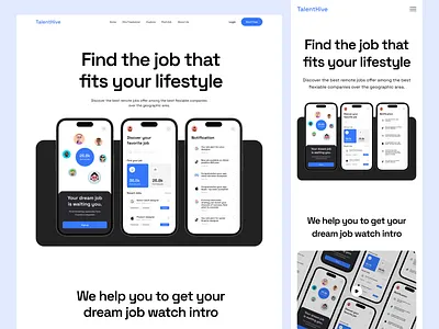 Job Search App Website career clean design job job dashboard job find job portal job search job search app landing page mordern ui uiux web design website website design