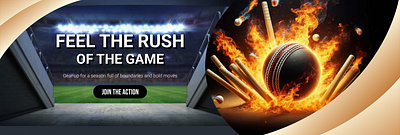 Feel the Rush – Cricket Campaign Banner branding cricket themed banner design graphic design illustration poster ui vector
