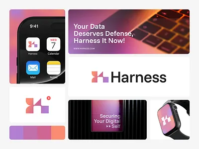 Harness - AI-Powered Security Branding brand identity branding company graphic design logo modern visual branding
