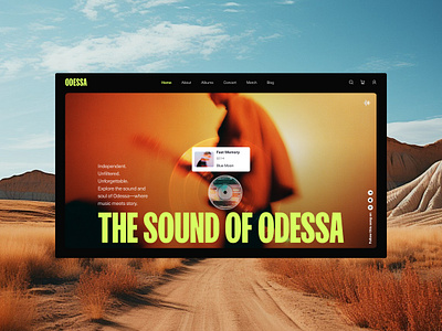 ODESSA - Music player Web design app design best ui bold design hero section landing page music platform music ui music website startup ui ux design user interface visual design web design