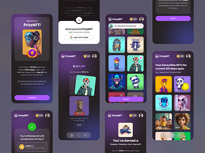 NFT Winning Platform - Mobile app app like mobileapp nft ui ux winner