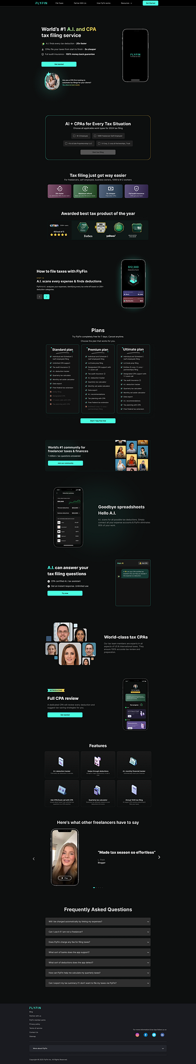 FlyFin Website Design & Development dark design figma finance fintech framer minimalistic startup ui ui design ux ux design web design webflow website