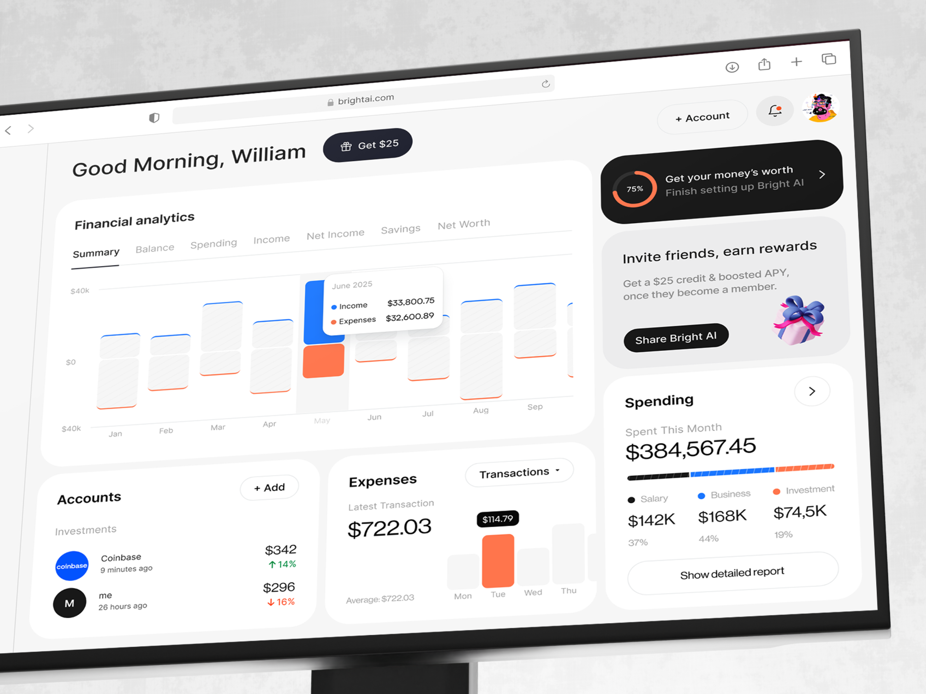 Dashboard Design for a Smart Finance Platform app design dashboard dashboard design finance fintech outcrowd platform platform design product design ui ux uxui