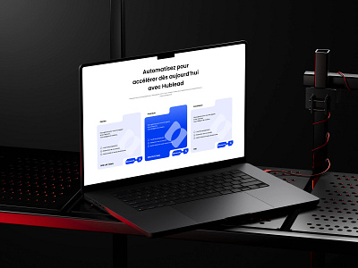 Hublead UI Card Design blue graphic design minimalist mockup motion graphics teal ui website white