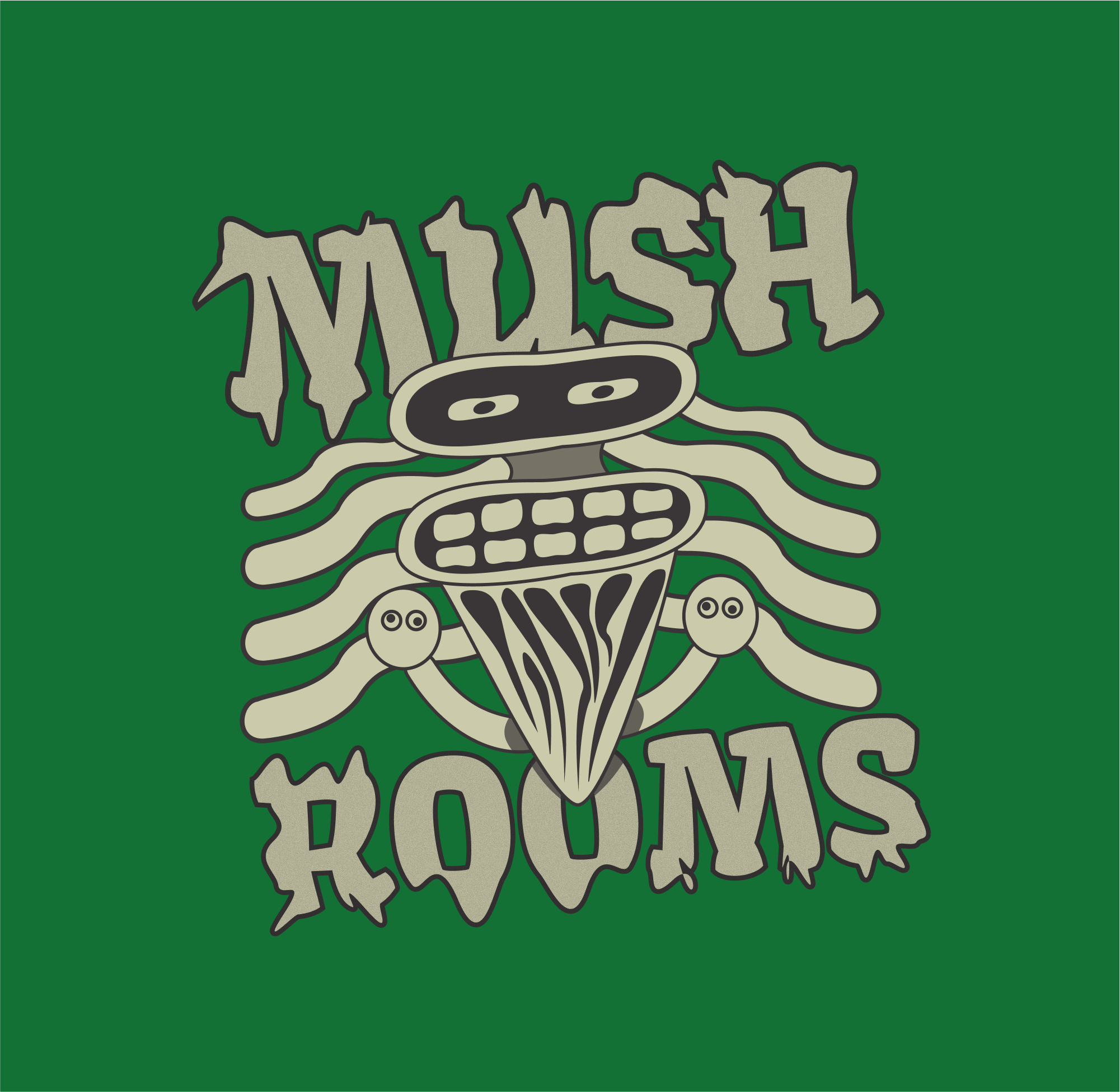 FUNGUS FREAKOUT alien creature colors design fungus monster funky cartoon graphic design grunge graphic illustration mushroom mushroom head psychedelic retro horror sci fi fantasy spooky cute trippy design typography vintage comic weird art