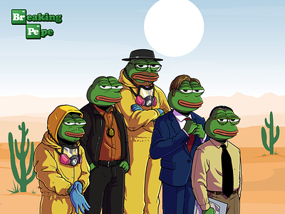 Breaking Bad Illustrative Fan Website breaking bad design fan page fan website heisenberg illustration landing logo design meme meme coin pepe token tv series tv show web