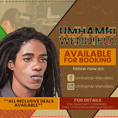 Artist bookings poster graphic design