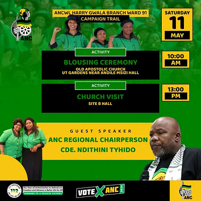 Political party event poster graphic design