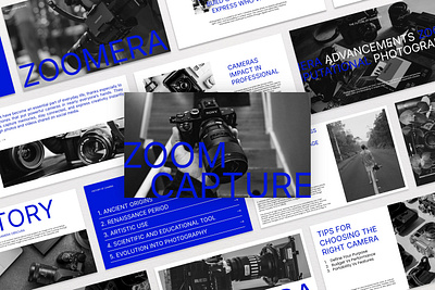 Zoomera – Creative Brief Presentation bold typography camera design graphic design photography pitch deck presentation