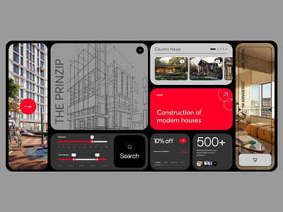 Construction of house construction design graphic design house minimalism ui