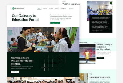Landing Page of Maple Leaf International School modern landing page school landing page school ui design ui ui design