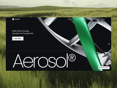 Aerosol - Compact Wind Turbine 3d animation blender design energy renewable ui ui design web design wind turbine