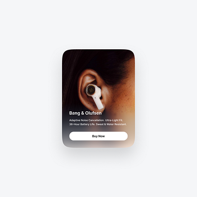 UI cards with progressive blur concept earbuds product page progressive blur technology ui ui cards ui design ui ux