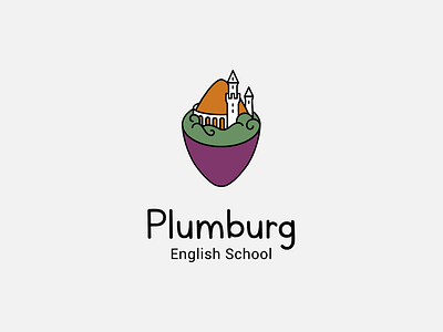 Plumburg branding castle city color design dribbble english english school forest graphic design illustration logo logotype pit plum plum pit school