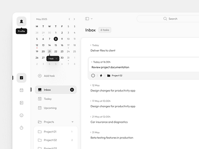 To-do - Productivity App app calendar concept ios list minimal notes planner product design productivity task task management todo ui ui design ux ux design