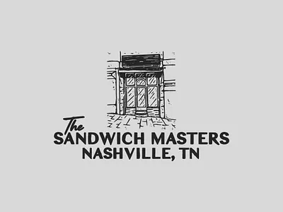 The Sandwich Masters Logo Design brand branding clothing design food front graphic hand drawn identity illustration logo merch merchandise sandwich sign store tshirt vintage vintage log vintage logo