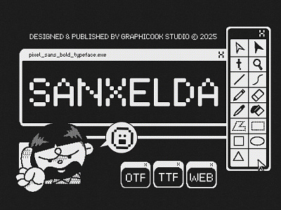 Sanxelda font graphicook logotype tech