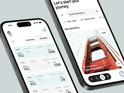 Travel app powered by ai ai travel app tickets artificial intelligence journey ai app journey app minimal app minimal travel app mobile app ai mobile app for travel modern app modern mobile app search app tickets travel ai travel app travel mobile app travel ui ui ui mobile app uiux