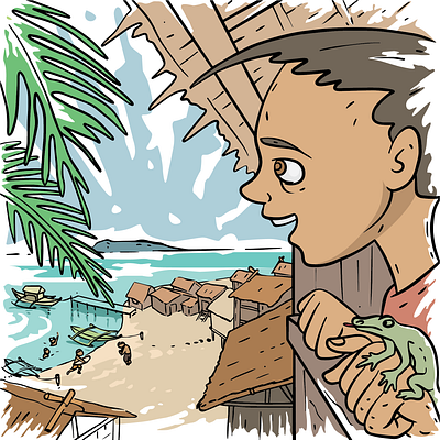 Lizards' Friend animal cartoon asian cartoon book layout cartoon cartoon animal cartoon illustration cartoon people childrens book colored cartoon colored drawing cute cartoon design book illustration island life publishing tropical paradise