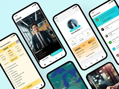 Business Partner Finder App app design business partner connection dark mood full app graphic design mobile app modern networking partner finder simple subscribtion tinder ui ux