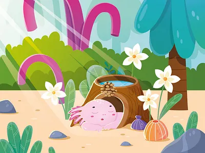 Children's book Illustration, vector illustration animals illustration art artwork axolotl illustration bold illustration book illustration cartoon animals cartoon illustration cartoonish style character design children book children illustration colorfull illustration illustration vector art vector illustration