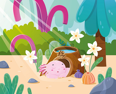 Children's book Illustration, vector illustration animals illustration art artwork axolotl illustration bold illustration book illustration cartoon animals cartoon illustration cartoonish style character design children book children illustration colorfull illustration illustration vector art vector illustration
