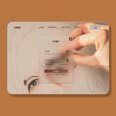Login page graphic design ui