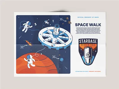 Space station astronaut beer branding craft design earth galaxy graphic design icon set illustration ipa logo mars mission planets rocket space space station stars vector